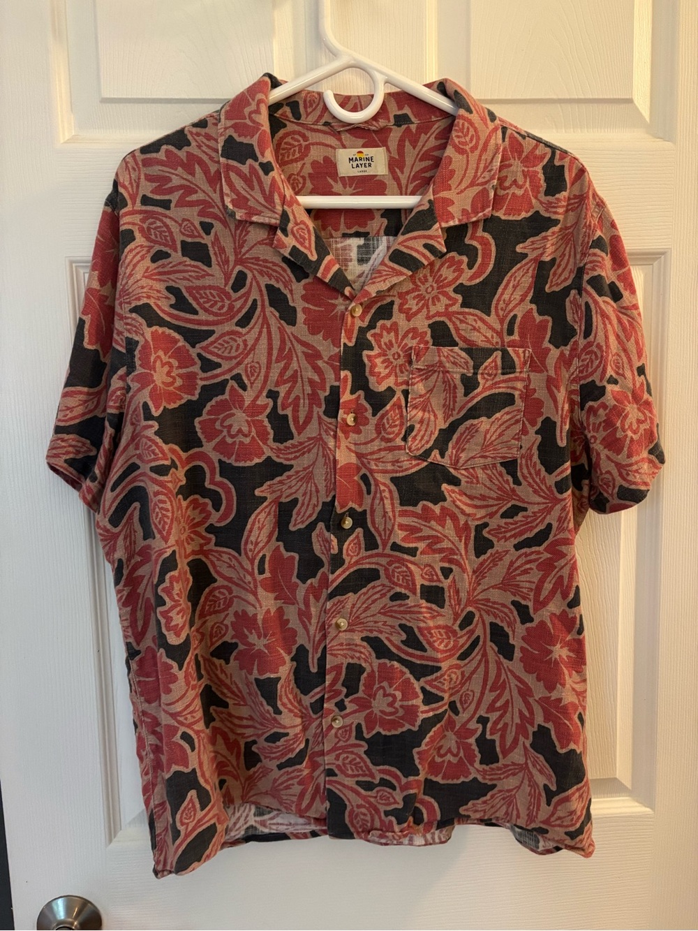 Marine Layer Men's Short Sleeve Floral Camp Shirt